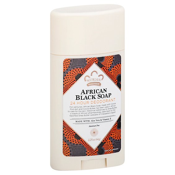 Nubian Heritage Deodorant 24 Hour All Natural African Black Soap - 2.25 Oz