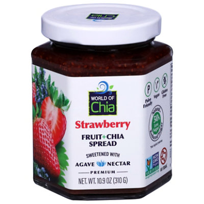 World Of Chia Chia Strwbry Fruit Spread With Agave Syrup - 10.9 OZ - Image 2