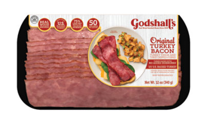 Godshalls Smoked Turkey Bacon - 12 OZ - Image 1