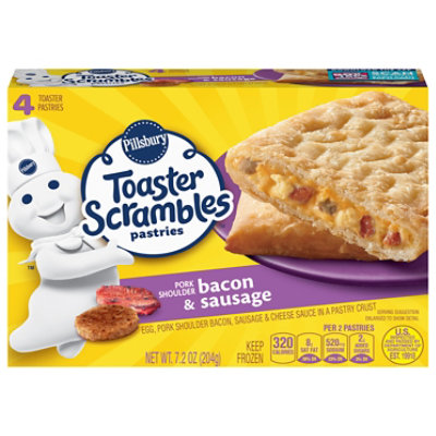 Pillsbury Toaster Scrambles Bacon & Sausage Frozen Breakfast Pastries  4 Count - 7.2 Oz - Image 1