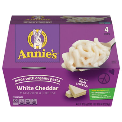Annies White Cheddar Macaroni & Cheese Microwave Cups - 4-2.01OZ - Image 1