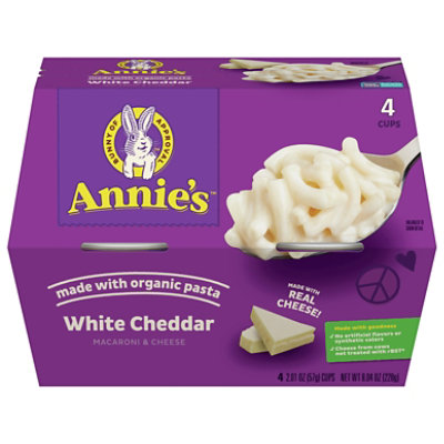 Annies White Cheddar Macaroni & Cheese Microwave Cups - 4-2.01OZ