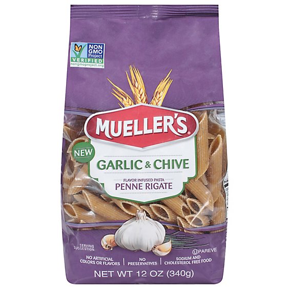 Muellers Pasta Penne Garlic And Chive - 12 Oz