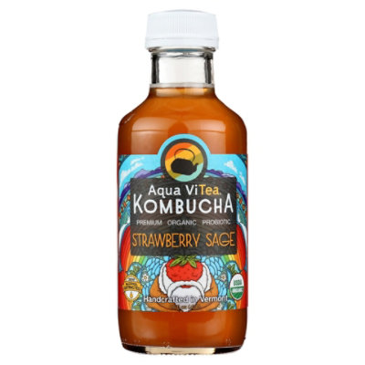 Aqua ViTea Strawberry Sage Kombucha - 16 Fl. Oz. - Image 3