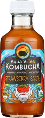 Aqua ViTea Strawberry Sage Kombucha - 16 Fl. Oz. - Image 2