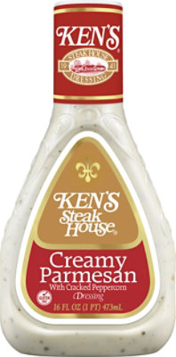 Kens Steakhouse Lite Creamy Parmesan With Cracked Pepper Dressing - 16 FZ - Image 1