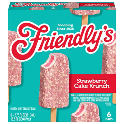 Friendly's Strawberry Cake Krunch Ice Cream Bars Box - 6 Count - Image 4