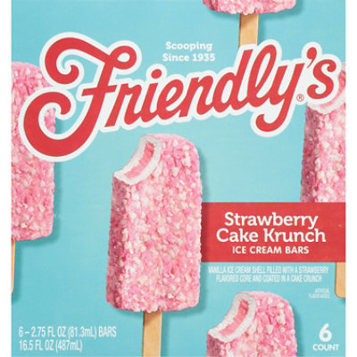 Friendly's Strawberry Cake Krunch Ice Cream Bars Box - 6 Count - Image 2