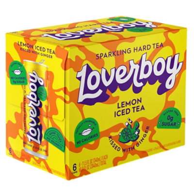 Loverboy Hard Sparkling Lemon Iced Tea In Cans - 6-11.5 FZ - Image 1