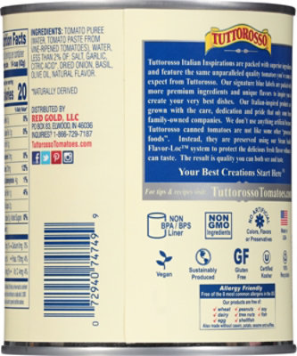 Tuttorosso Blue Tomato Sauce Italian With Basil Garlic And Olive Oil - 28 OZ - Image 6