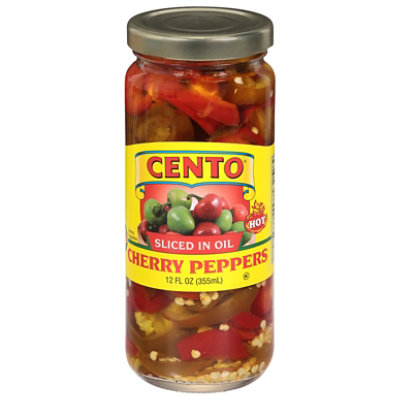 Cento Regular Sliced Hot Cherry Peppers In Oil - 12 OZ - Image 1