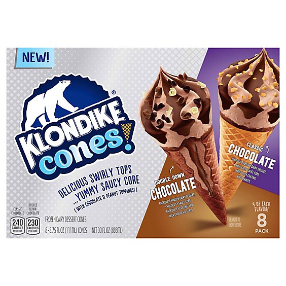 Klondike Ice Cream Cone Chocolate Double Chocolate - 8 Count