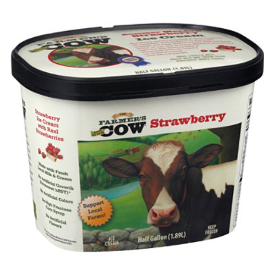 Strawberry Ice Cream With Real Strawberries - 64 OZ