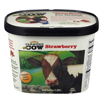 Strawberry Ice Cream With Real Strawberries - 64 OZ - Image 3