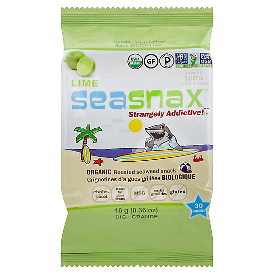 Sea Snax Seaweed Rstd Lime Org - 0.36 OZ