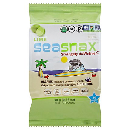 Sea Snax Seaweed Rstd Lime Org - 0.36 OZ - Image 1