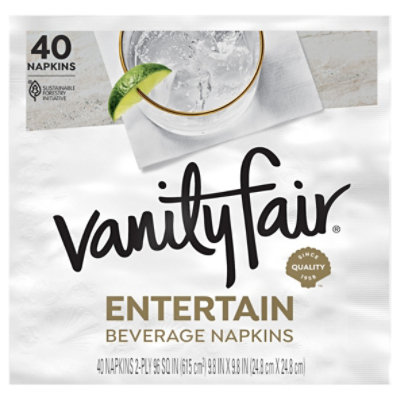 Vanity Fair Entertain Beverage Napkins White Napkins - 40 CT - Image 3