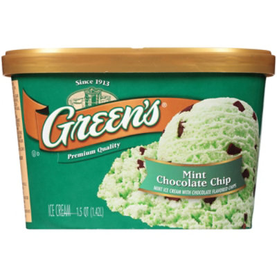 Greens Mint Chocolate Chip Ice Cream - 1.5 Quart - safeway