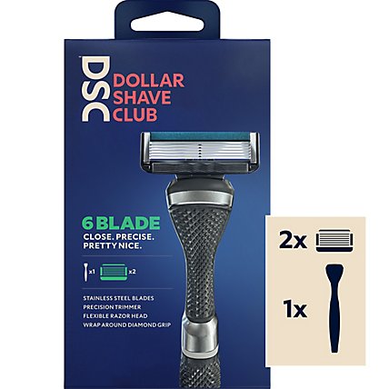 Dollar Shave Club Razor Starter Set 6 Blade Extra Close - Each - Image 1