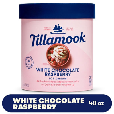 Tillamook White Chocolate Raspberry Ice Cream - 48 Oz - Image 1