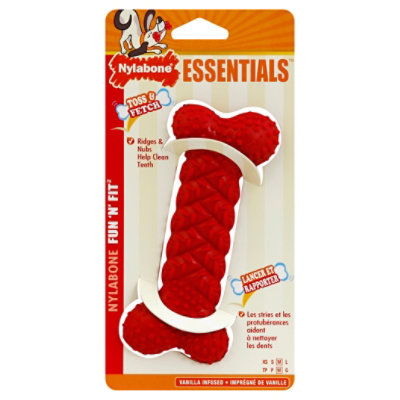 Fun N Fit Medium Rubber Braid Dog Bone Chew - EA - Image 1