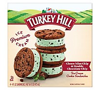 Turkey Hill Choco Mint Chip N Double Choc Chip Ic Cookie Sandwich - 16 FZ