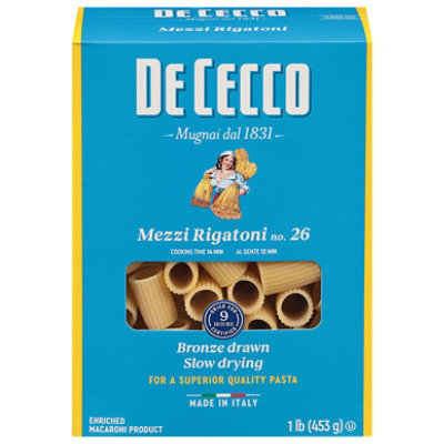 De Cecco Pasta Mezzi Rigatoni Enriched Macaroni - 1 Lb - Image 3