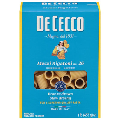 De Cecco Pasta Mezzi Rigatoni Enriched Macaroni - 1 Lb - Image 2