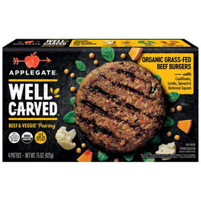 Applegate Organic Well Carved Beef Burger - 15 OZ - Image 3