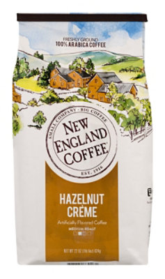 New England Coffee Ground Hazelnut Creme Caffeine Foil Bag - 22 OZ - Image 1