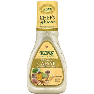 Kens Chefs Reserve Caesar & Roasted Garlic Salad Dressing Creamy - 9 FZ - Image 2