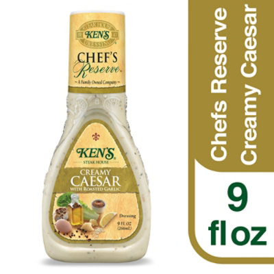 Kens Chefs Reserve Caesar & Roasted Garlic Salad Dressing Creamy - 9 FZ - Image 1