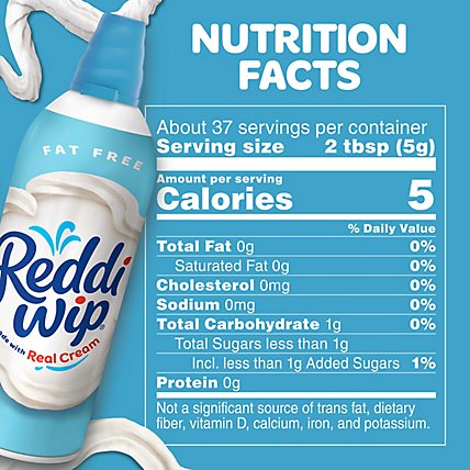 Reddi Wip Fat Free Whipped Topping Made With Real Cream Spray Can - 6.5 Oz - Image 4