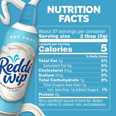 Reddi Wip Fat Free Whipped Topping Made With Real Cream Spray Can - 6.5 Oz - Image 2