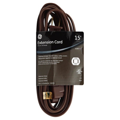 Ge Extension Cord 3 Tamper Grd Brown 15inch EA Safeway