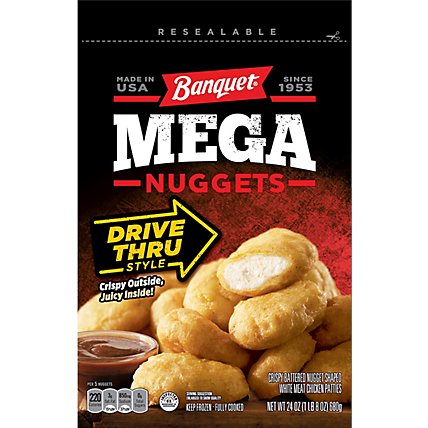 Banquet Mega Chicken Nuggets Drive Thru Style - 24 OZ - Image 2
