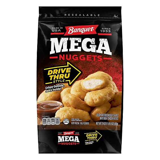 Banquet Mega Chicken Nuggets Drive Thru Style - 24 OZ