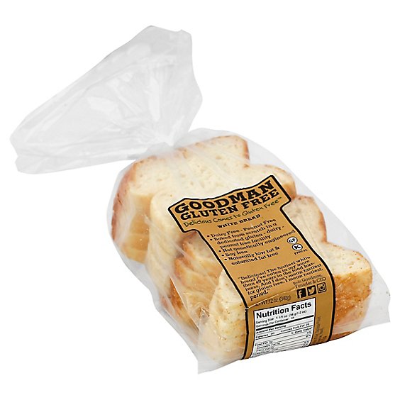 Goodman White Bread Gluten Free, Dairy Free And Peanut Free - 12 OZ