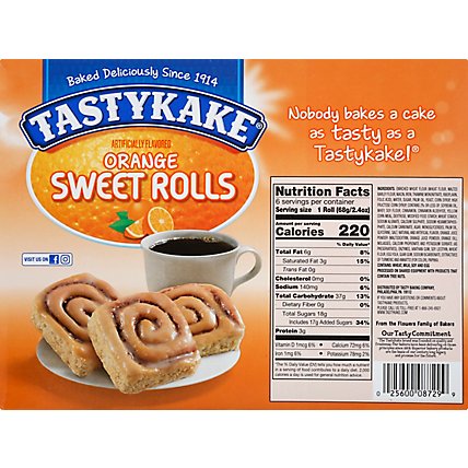 Tasty 6 Orange Sweetroll - 14.4 OZ - Image 6