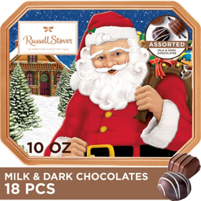 Russell Stover Santa Face Tin - 10 OZ