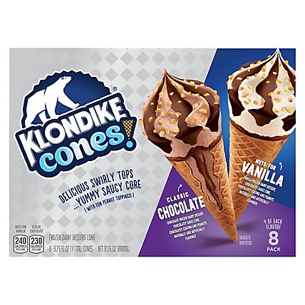 Klondike Ice Cream Cone Classic Vanilla Chocolate - 8 Count - Image 2