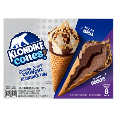 Klondike Ice Cream Cone Classic Vanilla Chocolate - 8 Count - Image 1