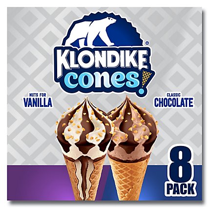 Klondike Ice Cream Cone Classic Vanilla Chocolate - 8 Count - Image 1