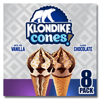 Klondike Ice Cream Cone Classic Vanilla Chocolate - 8 Count