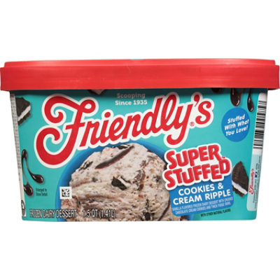 Friendly's Sundae Xtreme Cookies n Cream Ripple Frozen Dairy Dessert  - 1.5 Quart - Image 2