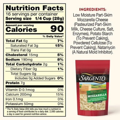 Sargento Shredded Mozzarella Natural Cheese Traditional Cut - 16 Oz - Image 4