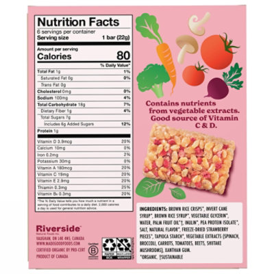 MadeGood Crispy Squares Strawberry 6 Count - 4.68 Oz - Image 2