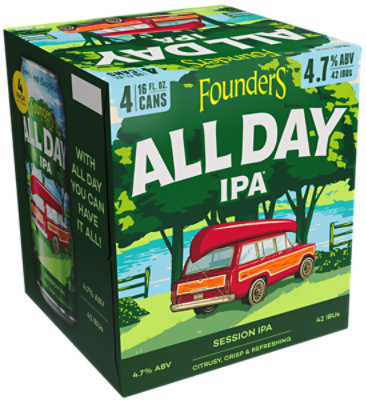 Founders All Day Ipa  In Cans - 4-16FZ - Image 1