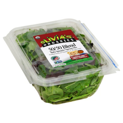 Olivias Organic 50/50 Mix Baby Spinach/ Spring Mix - 5 OZ - Image 1