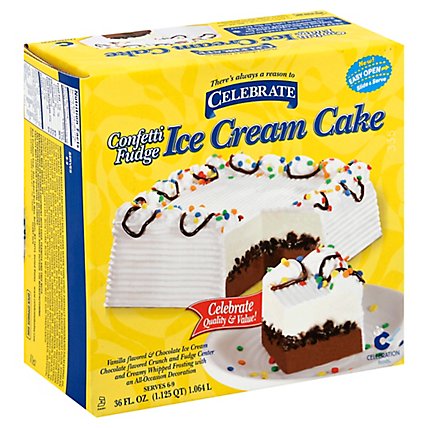 Carvel Confetti Fudge Ice Cream Cake - 36 FZ - Image 1